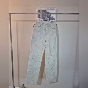 PacSun Cream and Blue Boyfriend Jeans